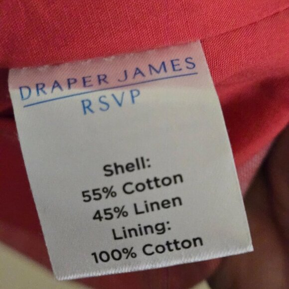 Draper James RSVP Linen Blend Sustainable Heathered Red 1 Button Blazer Size L - Picture 7 of 8